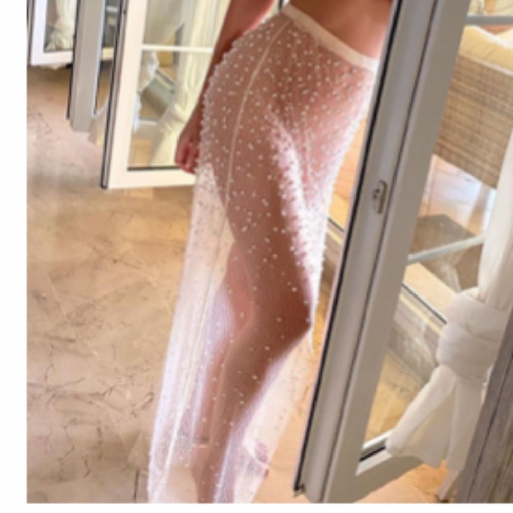Fashion Nova Sheer White Swim Coverup